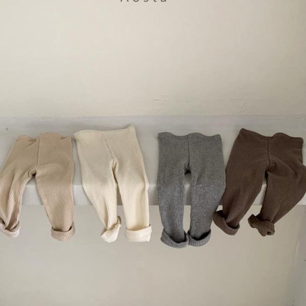 Leggings Collant Autunno Inverno Neonate Ragazzi Pantaloni casual per bambini Pantaloni Pantaloni in cotone a vita alta a coste Grandi pantaloni in PPLeggings