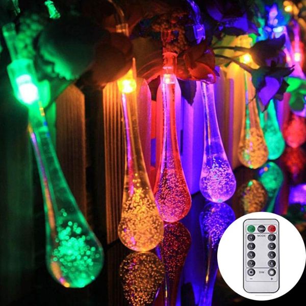 Strings Waterdrop 8 Mode Display Fairy Lights 2.2m 20leds USB LED String Light Bulb Lampade Decorazione per feste di Natale Decorazioni per la casa IlluminazioneLED