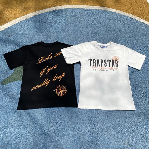 

men designers t shirt trapstar trap star fashion 2022 womens t-shirt street style cotton short sleeve couple black white 2 color high qualit, White;black