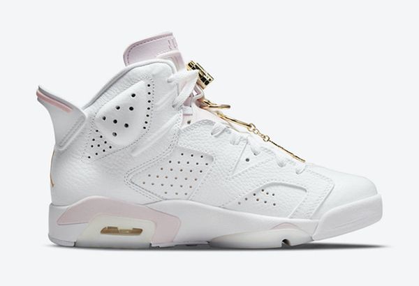 

shoes mens jumpman 6 vi 6s gold hoops basketball shoe sports sneakers colorway white/sail-metallic gold-barely rose size