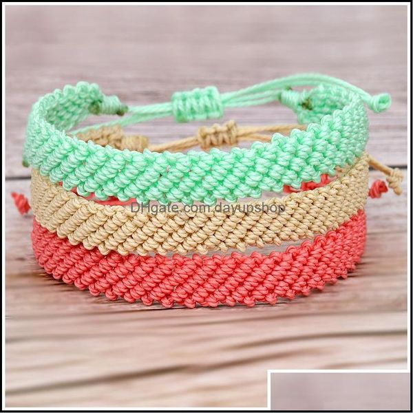 

charm bracelets jewelry wax string weave bracelet every tide has its day. han jianyue manual make drop delivery 202 dh2bq, Golden;silver