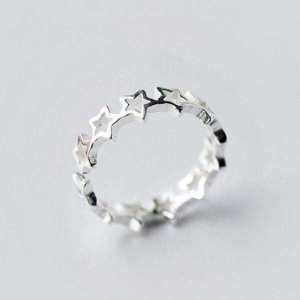 

women's pentagram star ring couple friendship rings fashion jewelry new, Silver