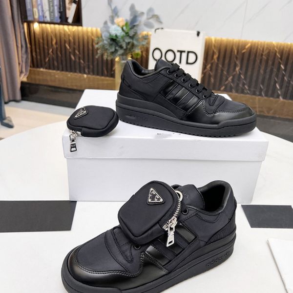 

cassetta platform sneakers women designer shoes thick flat lace-up fabric casual shoe outdoor trainers, Black