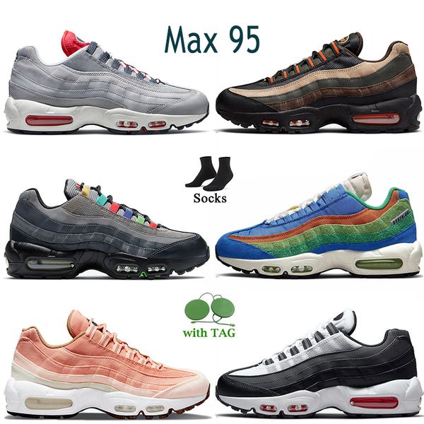 

95 outdoor sport cushion running shoes fashion 2022 women mens 95s dark army light p blue iron grey pink triple black white multi greedy tra