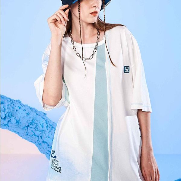 

2022 summer new mens t-shirts popular simple little devil graffiti printed round neck loose casual short-sleeved fashion quick-drying breath, White;black