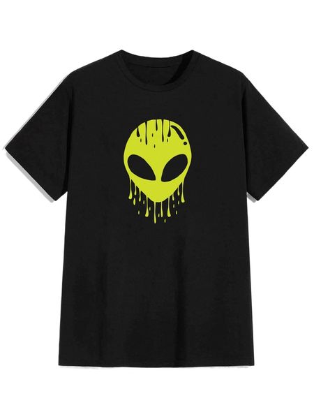

romwe guys alien print tee z3eq#, White;black