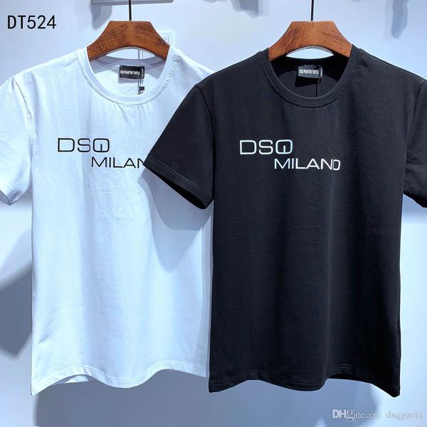 

dsq phantom turtle 2020ss new mens designer t shirt paris fashion tshirts summer dsq pattern t-shirt male 100% cotton 6854, White;black