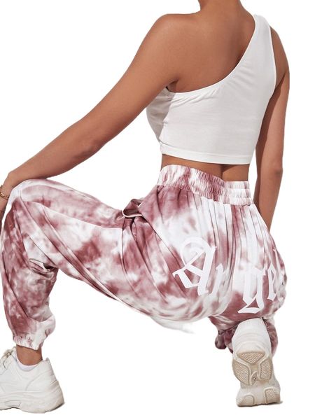 

letter graphic tie dye sweatpants o3sc#, Black;white