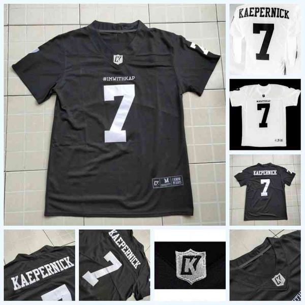 C202 Imwithkap Movie Jersey 7 Colin Kaepernick Is With Wap American Football Jersey Black White Mens Women Yout