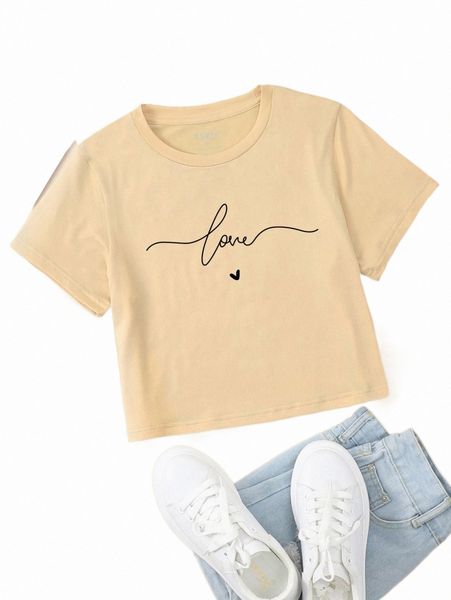 

letter graphic crop tee 100u#, White