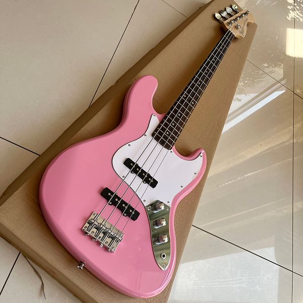 

classic bass guitar bright pink comfortable feel moving tone