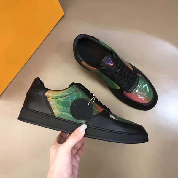 

designer original men casual shoes white mens fashion leather shoe flats sneakers, Black