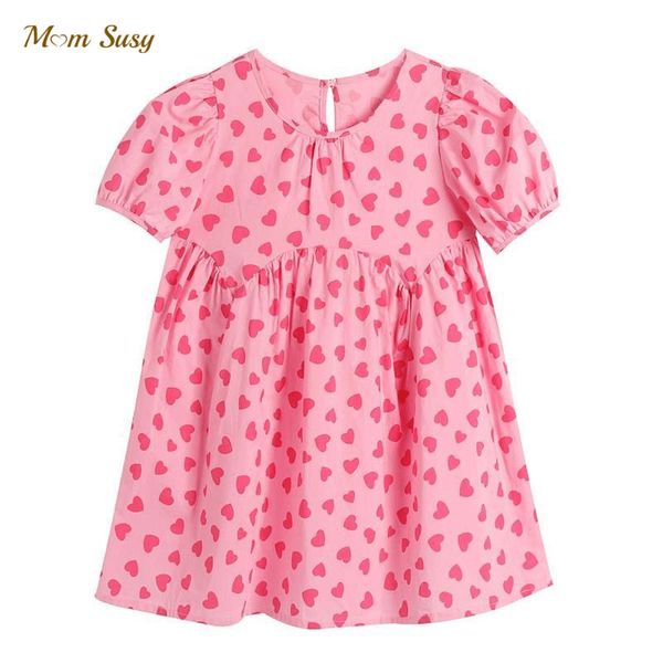 

baby girl princess dress summer puff sleeve infant toddler girl heart print vestido baby clothes 112 years 220614, Red;yellow
