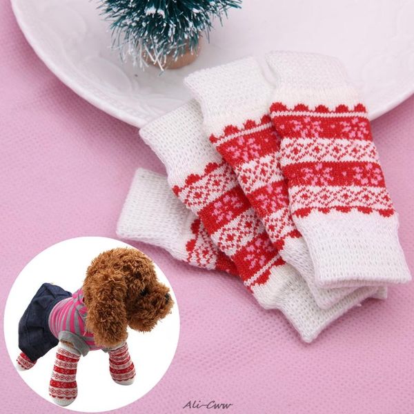 Abbigliamento per cani 4 pezzi/set Pet Puppy Cat Winter Scaldamuscoli Maniche Protezioni Forniture M08 DropDog
