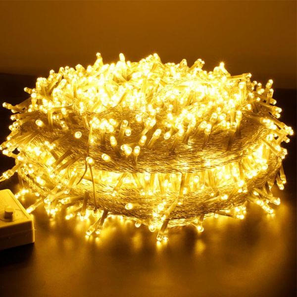 Stringhe 200M 500M Fata String Light Albero di Natale Ghirlanda Festone all'aperto Scintillio per la decorazione della festa nuziale in giardinoLED LED