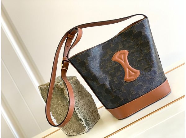 

leather bucket bags drawstring super practical versatile ladies messenger bag shoulder hangbag with adjustable leather strap