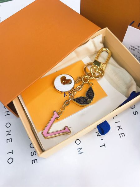 

luxury designer keychain fashion classic brand key buckle letter metal handmade keychains for mens womens bag pendant, Silver