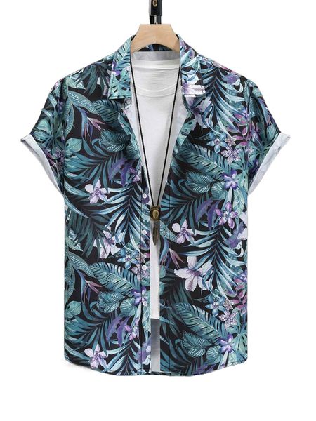 

men random tropical print shirt w8ut#, White;black