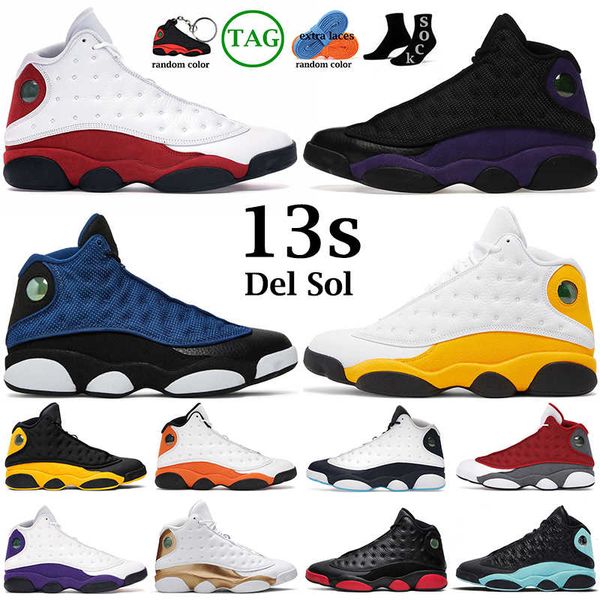 

13s men women basketball shoes 13 brave blue del sol obsidian flint court purple starfish black cat bred mens trainers outdoor