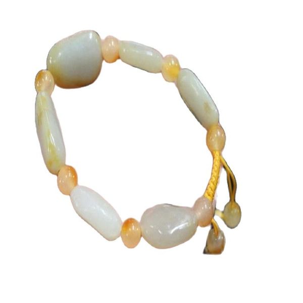 

xinjiang hetian jade seeds natural small seeds jade hand string, Silver