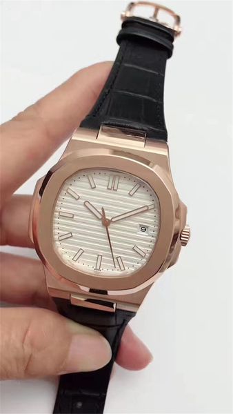 

aaa selling luxury men's watch 42mm rubber strap waterproof calendar stylish sports classic, Slivery;brown