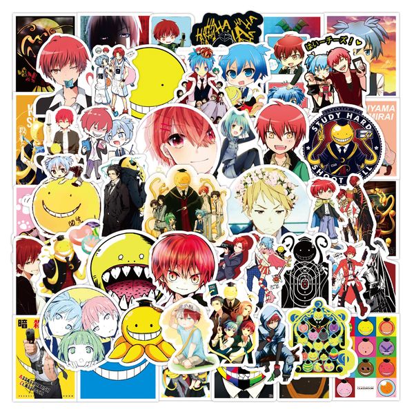 

50pcs lot kawaii cartoon manga anime stickers pack for kids suitcase notebook lapdiy guitar water bottle phone case decals waterproof