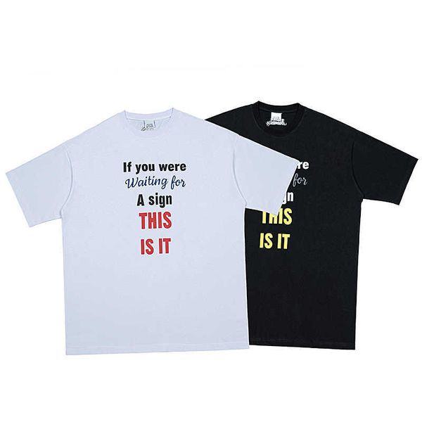 

22ss europe uk originality sign t shirt high street tee spring summer fashion skateboard men women tshirt, White;black