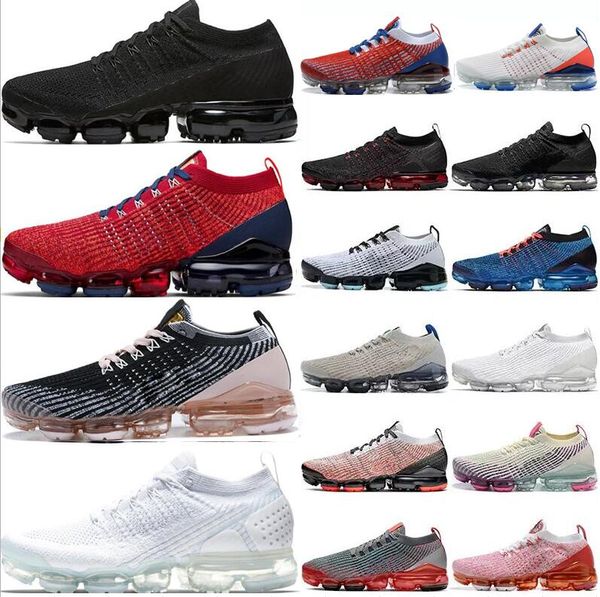 

luxurys designers fly knit 3.0 women men running shoes vapourmax plus triple black white off noble red blue furry trainers sneakers