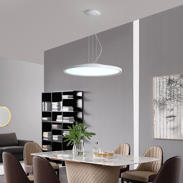 Pendelleuchten Moderne LED-Leuchten Schwarz/Weiß Innenbeleuchtung Wohnzimmer Schlafzimmer Dekor Lampe 110V 220V Aluminium HängelampenPendelleuchte