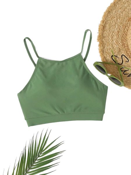 

solid high neck bikini p4lq#, White;black