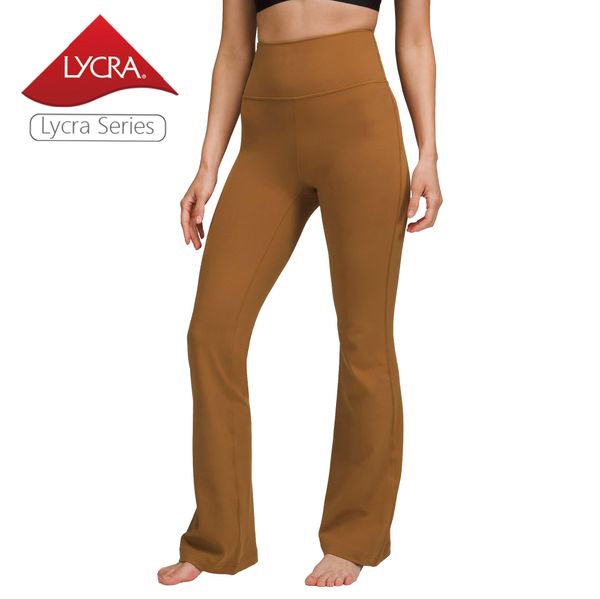 

lycra fabric flared leggings high waisted soft yoga full length ladies trousers casual wide pants for women