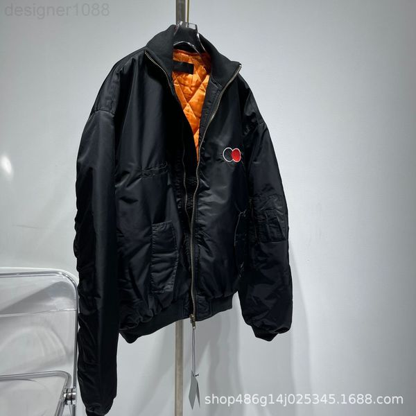 

women's jackets designer [correct version]b family flight suit double circle letter embroidered jacket leisure zipper men's and wo, Black;brown