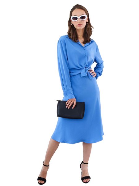 

solid button through shirt & skirt set y0ay#, White