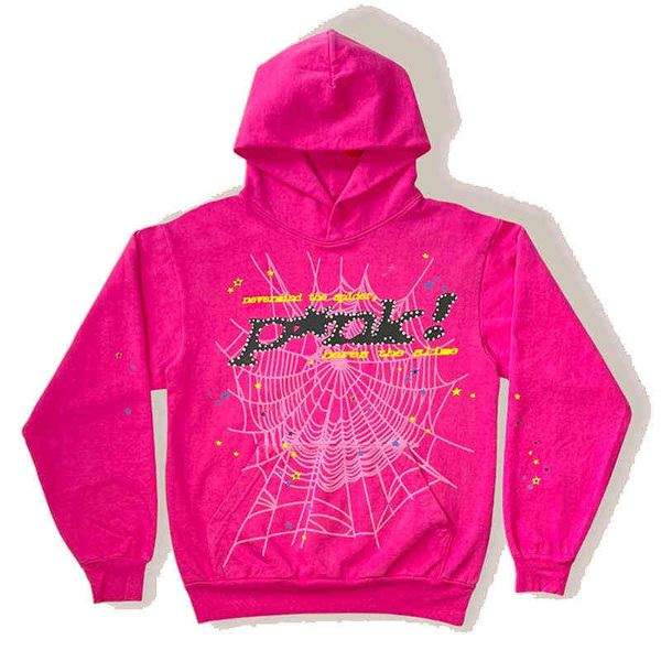 

men's hoodies sweatshirts red sp5der young thug 555555 angel hoodies men women 1 foam printing spider web pullover sweatshirts 220912h, Black