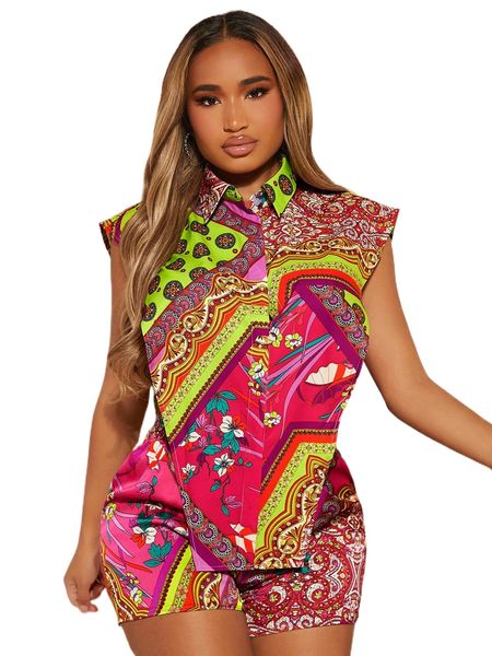 

sxy scarf print asymmetrical hem blouse t6hv#, White