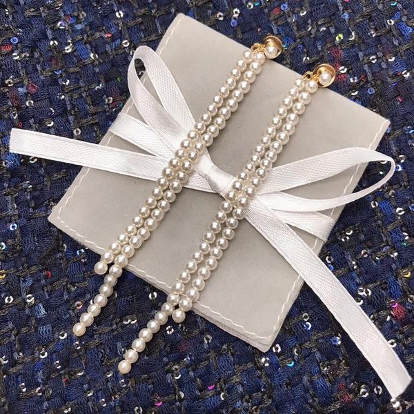 

with box fashion brand have stamps pearl designer earrings for lady women party wedding lovers gift engagement luxury jewelry for 245l, Silver