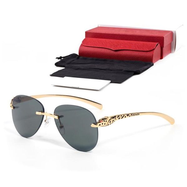 

little leopard series gradient lens metallic sunglasses rimless square blue uv400 brown female sunglasses male driv, White;black