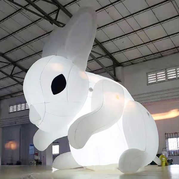 

giant white lighting inflatable rabbit model easter bunny large events animal cartoon for decoration