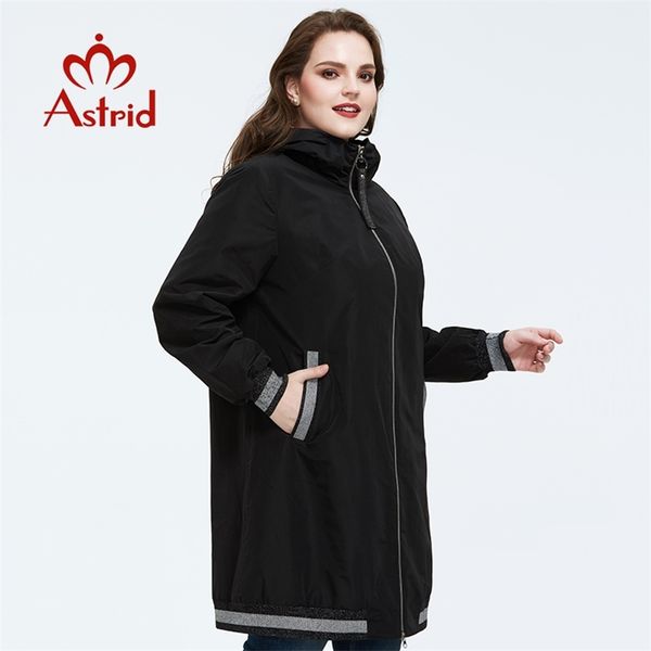 

astrid spring arrival trench coat for women outerwear plus size long style spring coat women as-9373 201127, Black