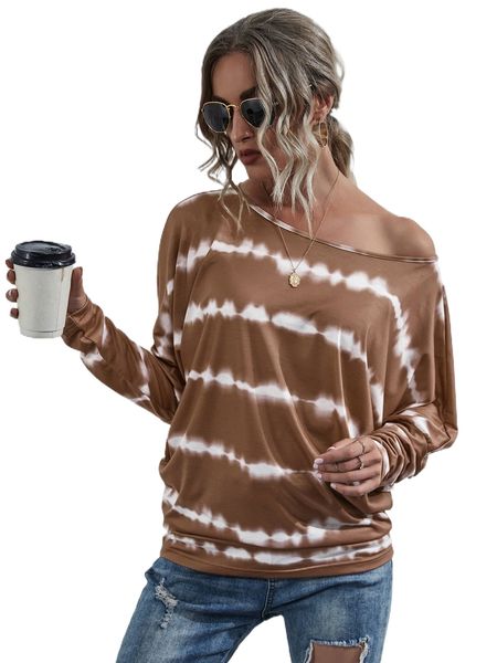 

tie dye batwing sleeve tee s0me#, White