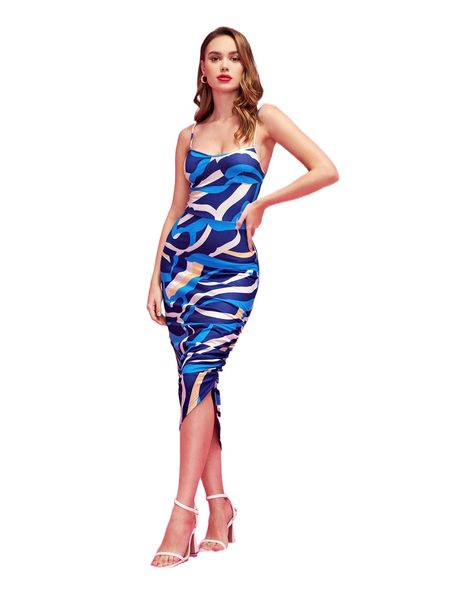 

x emily smith graphic print backless dress 22nu#, Black;gray