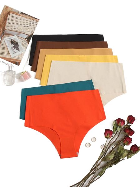 

7pack high waisted panty set o8dy#, Black;red
