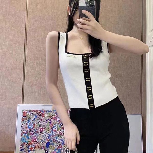 

women tanks girls camis womens metal inverted ladies vest skirts nightclub tube sports underwear metal buttons bottomed slim and short size, White