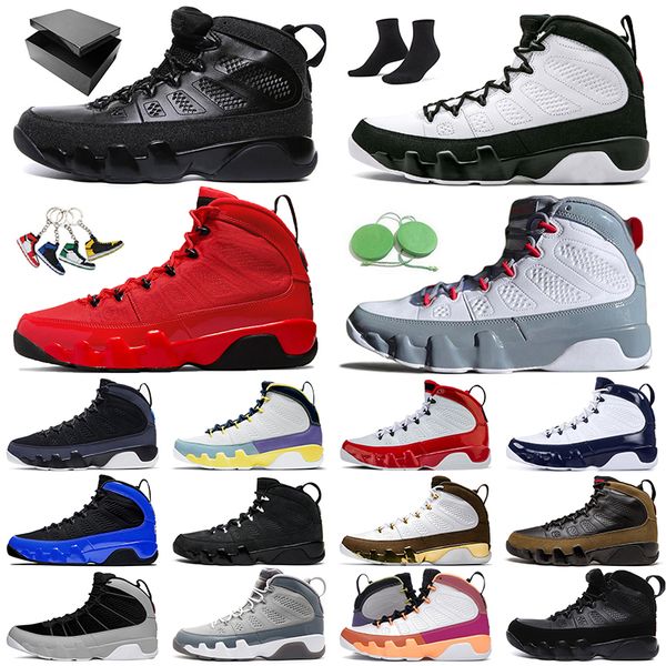 

sell well 9 mens basketball shoes particle grey 9s jumpman sneakers olive 3m racer blue chile red space jam change the world fire red mop me