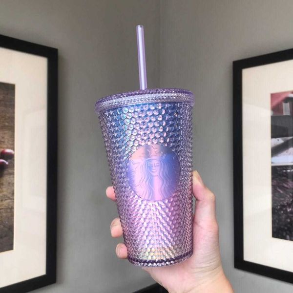

2020 starbucks cup christmas aurora durian straw cup water cup plastic 473ml