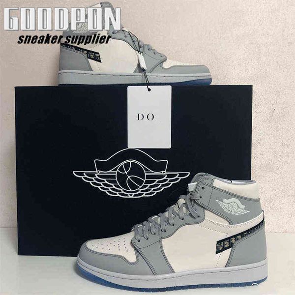 

2021 jumpman 1 womens mens basketball shoes 1s white gray fashion sneaker