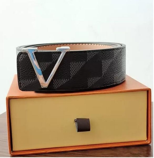 

2021luxury designer classic belts men women belt with fashion gold silver buckle real leather 3.8 cm 3 colors, Black;brown