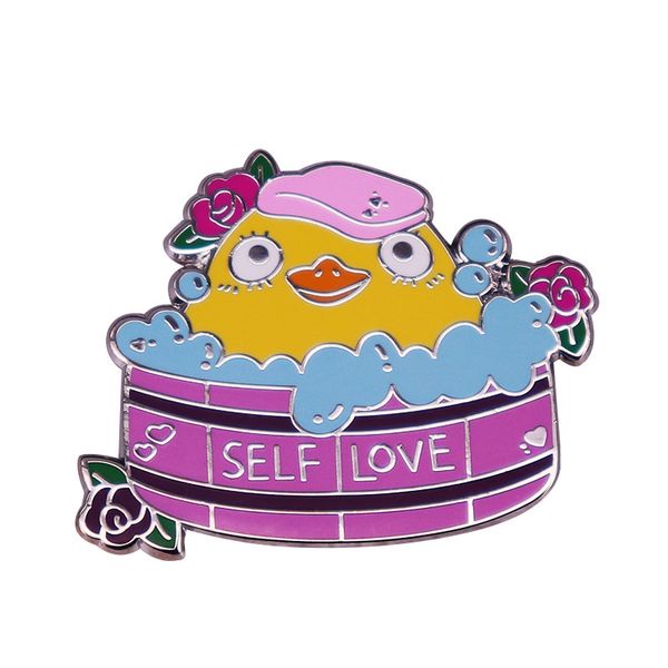 

childhood duck god bathing brooch self love badge positive reminder pin, Blue