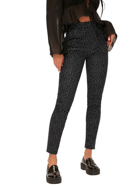 

tall polka dot high waist pants 19fa#, Black;white