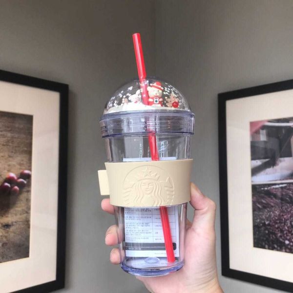 

2020 south korea starbucks cup autumn bear arch cover straw cup water cup plastic 473ml